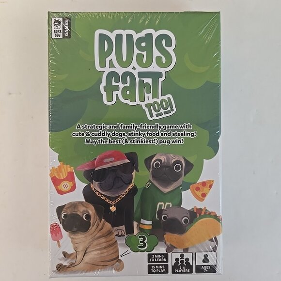 NEW PUGS FART TOO! Full Base Card Game From Farting Frenchies Creators Boss Dog - Picture 1 of 3